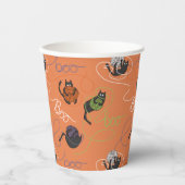 オレンジ色のかわいいハロウィン紙コップ 紙コップ (正面)