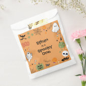 オレンジ色のかわいいハロウィーン1歳の誕生日 フェイバーバッグ (封をした状態)