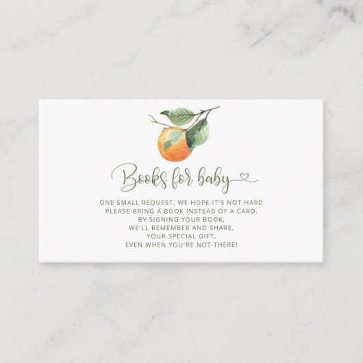 オレンジ色のかわいこちゃんブックベビーチケットエンクロージャカード エンクロージャーカード (正面)