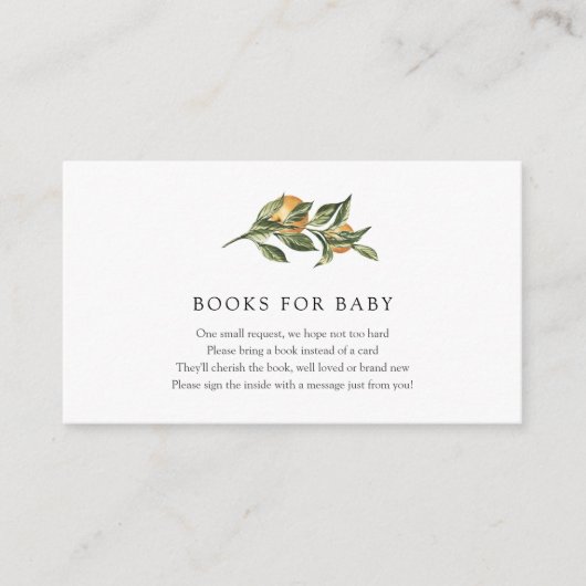 オレンジ色のかわいこちゃんブックベビー挿入カード エンクロージャーカード (正面)