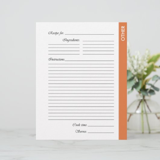 オレンジ色のその他の両面レシピページ (スタンド正面)