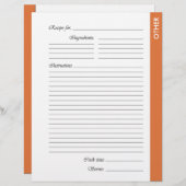 オレンジ色のその他の両面レシピページ (正面/裏面)