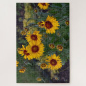 オレンジ色のひまわり – 明るい夏の写真 ジグソーパズル (縦)