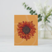 オレンジ色のひまわり 秋のパーティー招待状 招待状 (スタンド正面)