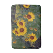 オレンジ色のひまわり、花の写真 バスマット (正面縦)