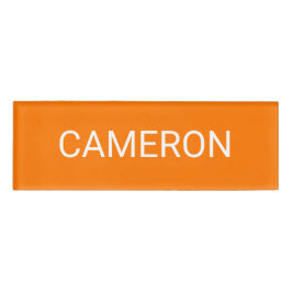 オレンジ色のアクリルナメタグプロフェッショナルバッジマグネティック 名札