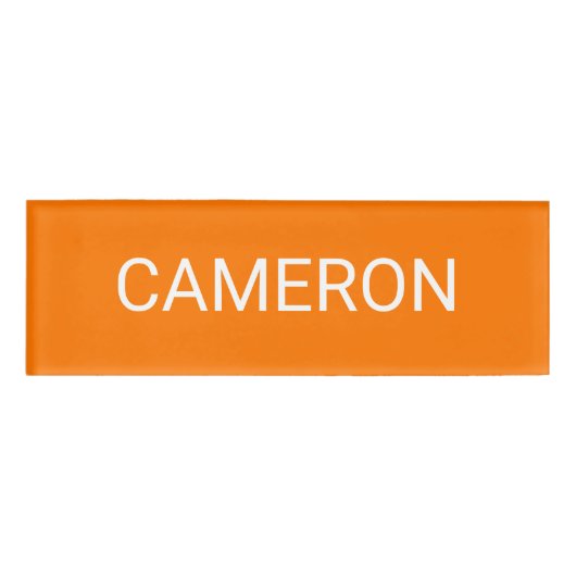 オレンジ色のアクリルナメタグプロフェッショナルバッジマグネティック 名札 (正面)