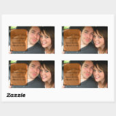 オレンジ色のアールデコフレーム日付ステッカーの保存 長方形シール (シート)