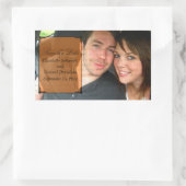 オレンジ色のアールデコフレーム日付ステッカーの保存 長方形シール (バッグ)