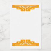 オレンジ色のアールデコ太陽エレメント フードラベル (シングルラベル)