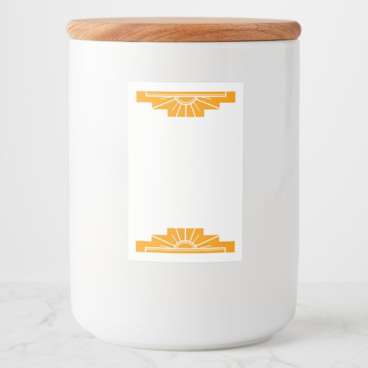 オレンジ色のアールデコ太陽エレメント フードラベル (正面)