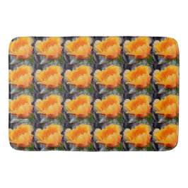 オレンジ色のイナシのサボテンの花写真 バスマット