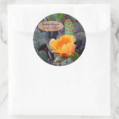 オレンジ色のイナシのサボテンの花写真 ラウンドシール (バッグ)