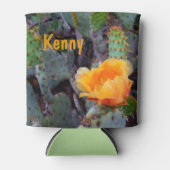 オレンジ色のイナシのサボテンの花写真 缶クーラー (正面)