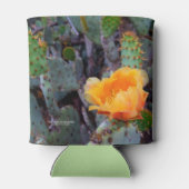 オレンジ色のイナシのサボテンの花写真 缶クーラー (裏面)