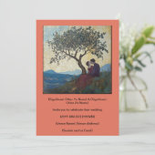 オレンジ色のイヌの鼻キスカップル 恋の誘い 招待状 (スタンド正面)