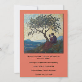 オレンジ色のイヌの鼻キスカップル 恋の誘い 招待状