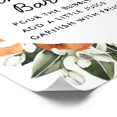 オレンジ色のウェディングシャワーミモザーバー ポスター (角)