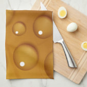 オレンジ色のウォータードロップテクスチャ キッチンタオル (四つ折り)