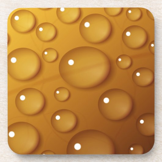 オレンジ色のウォータードロップテクスチャ コースター (正面)