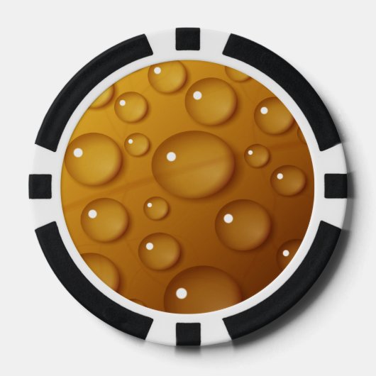 オレンジ色のウォータードロップテクスチャ ポーカーチップ (正面)