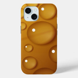 オレンジ色のウォータードロップテクスチャ iPhone 15ケース