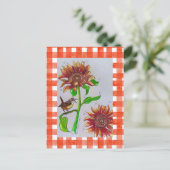 オレンジ色のウレン葉書 ポストカード (スタンド正面)