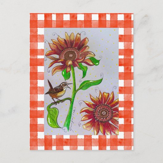 オレンジ色のウレン葉書 ポストカード (正面)