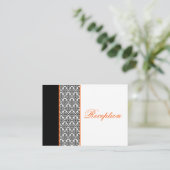 オレンジ色のエンクロージャカード付き白黒のダマスク エンクロージャーカード (スタンド正面)