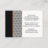 オレンジ色のエンクロージャカード付き白黒のダマスク エンクロージャーカード (裏面)