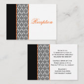 オレンジ色のエンクロージャカード付き白黒のダマスク エンクロージャーカード (正面/裏面)