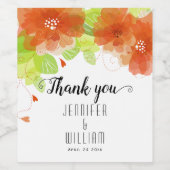 オレンジ色のエーテルの花の書結婚道の ワインラベル (シングルラベル)