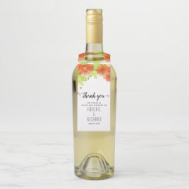 オレンジ色のエーテルの花、フローラ結婚の ボトルネックタグ