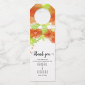 オレンジ色のエーテルの花、フローラ結婚の ボトルネックタグ (正面)