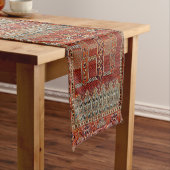 オレンジ色のオリエンタルラグデザイン ショートテーブルランナー (インサイチュ)