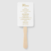 オレンジ色のオレアンダービーチフローラ結婚のメニュー ハンドファン (裏面)