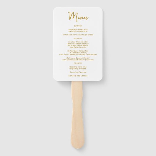 オレンジ色のオレアンダービーチフローラ結婚のメニュー ハンドファン (裏面)