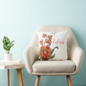 オレンジ色のオーキッドスロー/アクセント枕 クッション (椅子)