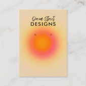オレンジ色のオーラハロー書道イヤリングディスプレイカード 名刺 (正面)