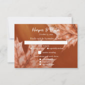 オレンジ色のカエデ離れーのアクセントコード 出欠カード (正面)