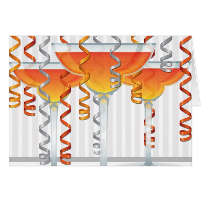 オレンジ色のカクテルとリボン (正面横)