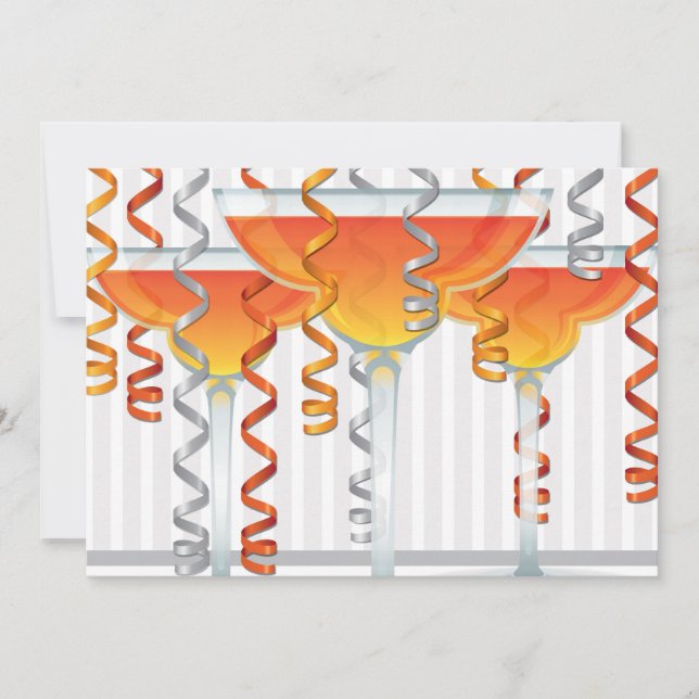 オレンジ色のカクテルとリボン (正面)