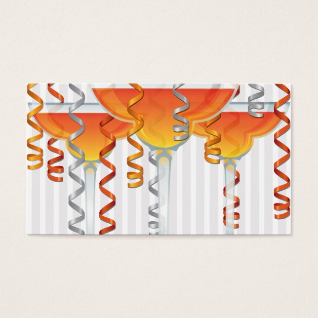 オレンジ色のカクテルとリボン (正面)