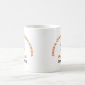 オレンジ色のカスタム高校野球選手グッズ コーヒーマグカップ (中央)