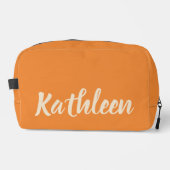 オレンジ色のカスタム ブライダルシャワー トラベルポーチ ギフト ドップキット (正面)