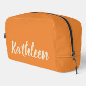 オレンジ色のカスタム ブライダルシャワー トラベルポーチ ギフト ドップキット (右コーナー)
