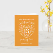 オレンジ色のカスタム 13周年 シトリン 結婚記念日 カード (黄色い花)