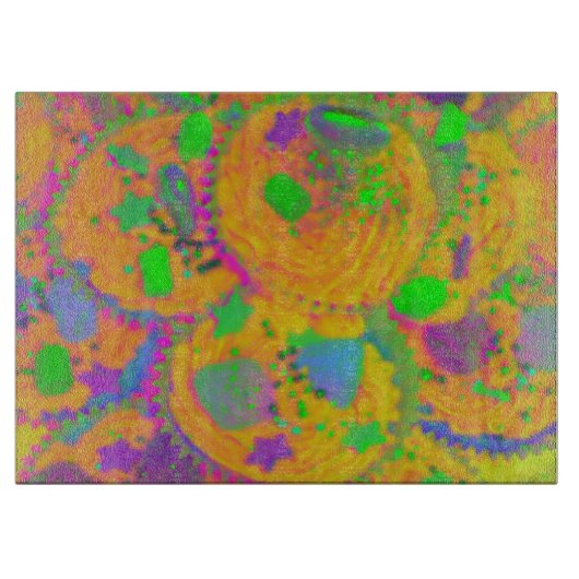 オレンジ色のカップケーキ切り取りボード カッティングボード (正面)