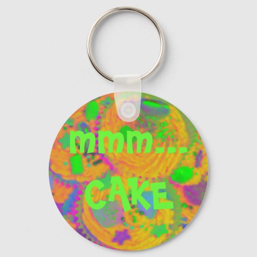 オレンジ色のカップケーキ'mm..ケーキのキーチェーン キーホルダー (正面)
