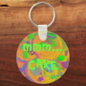 オレンジ色のカップケーキ'mm..ケーキのキーチェーン キーホルダー (正面)